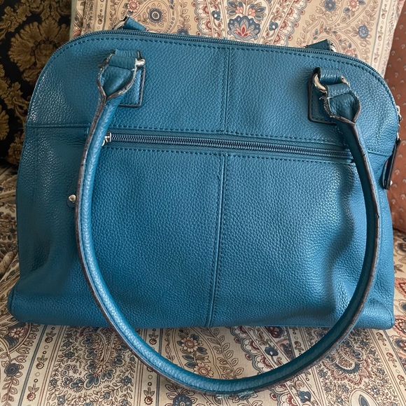 Tignanello Teal Dome Leather Shoulder Bag - Picture 1 of 10